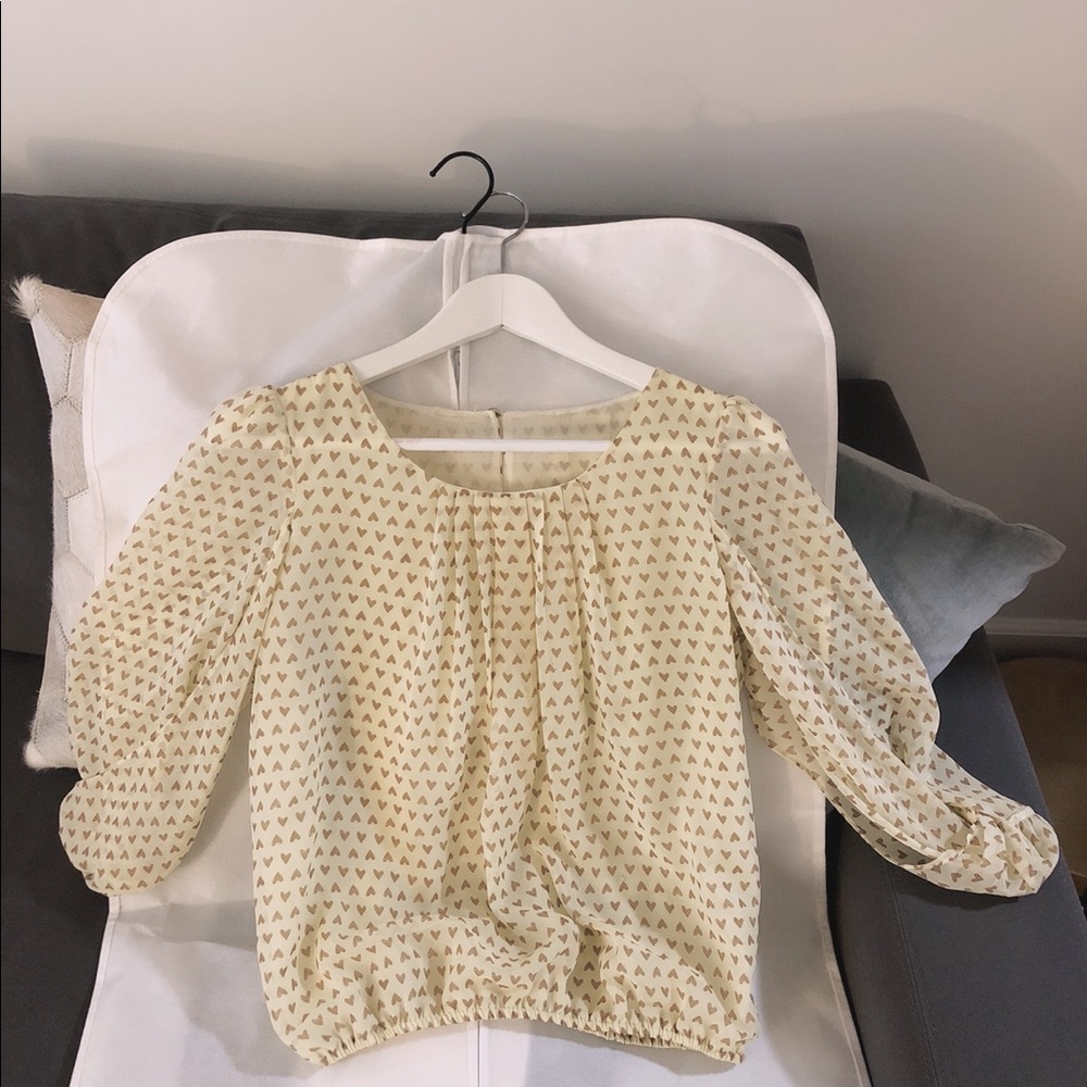 Light yellow silk blouse size S